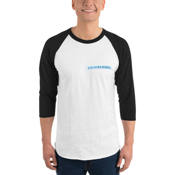 AnimSchool Logo 3/4 sleeve raglan shirt