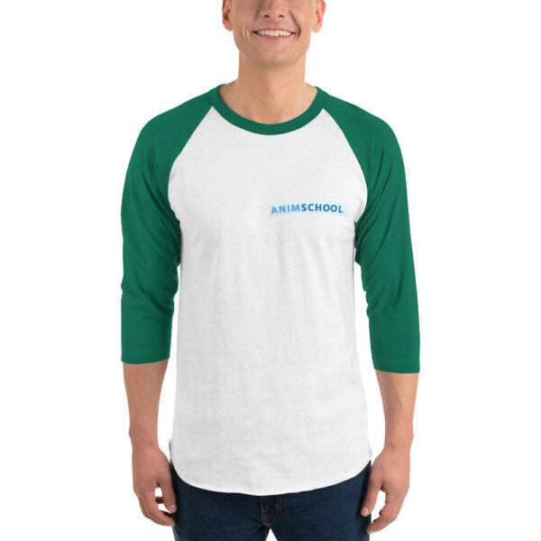 AnimSchool Logo 3/4 sleeve raglan shirt - Image 6