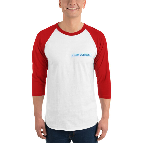 AnimSchool Logo 3/4 sleeve raglan shirt - Image 4