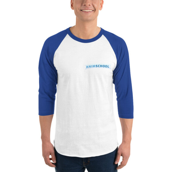 AnimSchool Logo 3/4 sleeve raglan shirt - Image 3